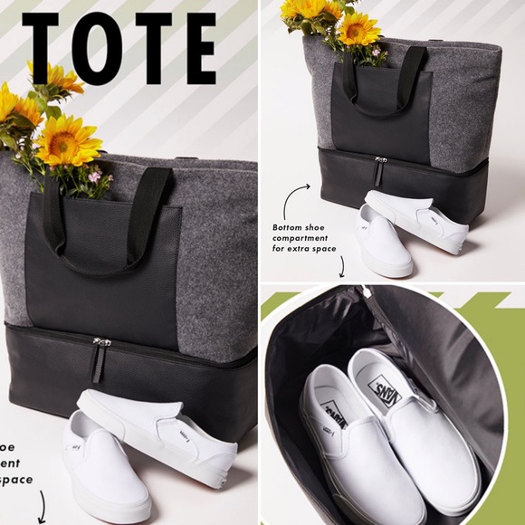 🆕 Felt Tote + SHOE COMPARTMENT! - Picture 6 of 12